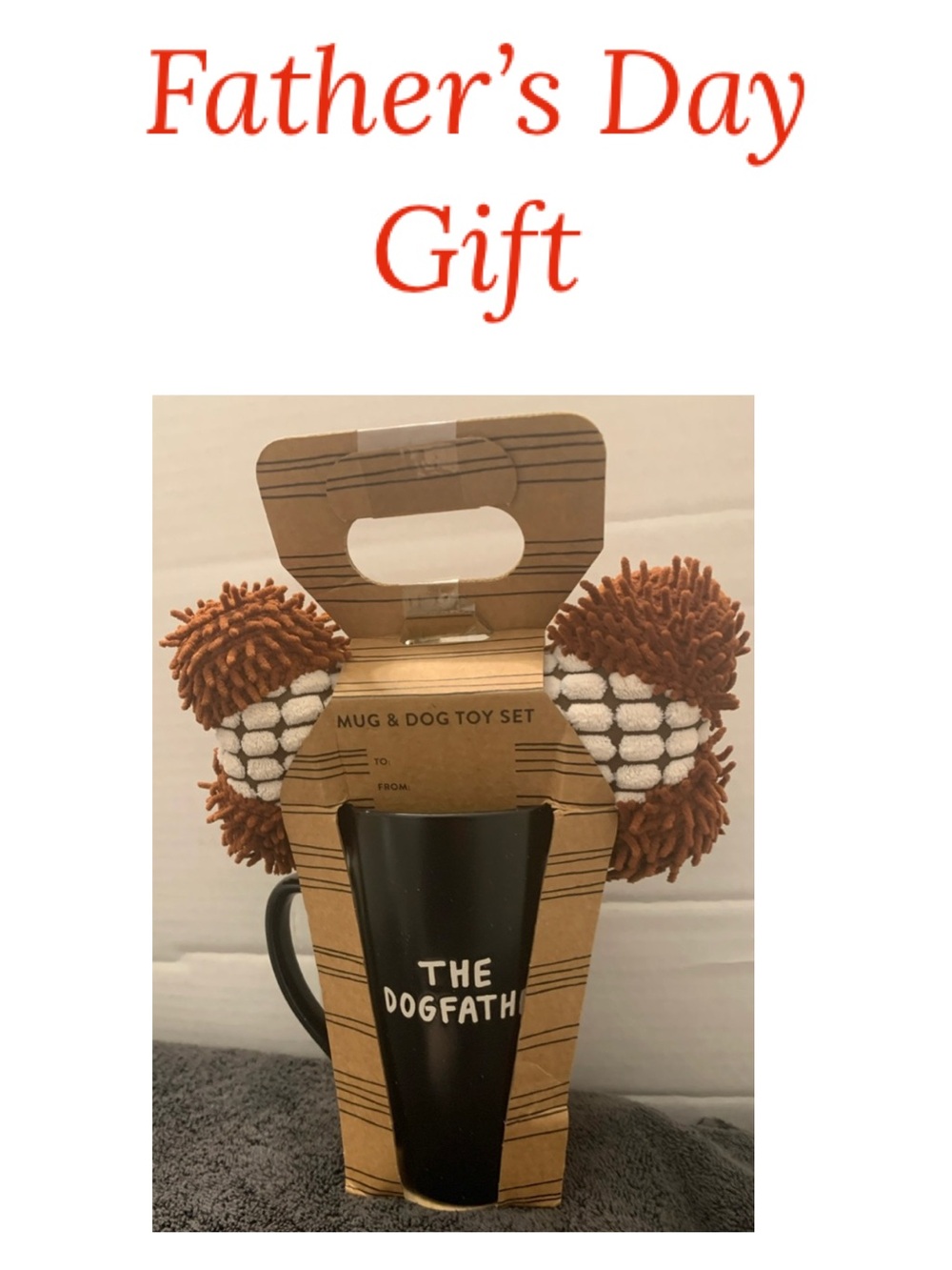 🇺🇸 THE DOGFATHER Gift Mug & Dog Toy NWT Father’s Day Gift
